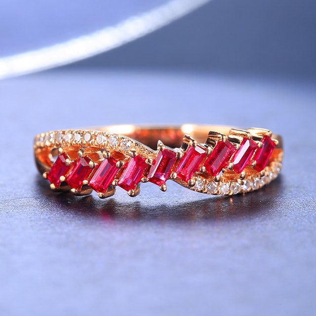 14k Gold 0.47 Ctw Natural Ruby & Diamond Ring (1 of 6)