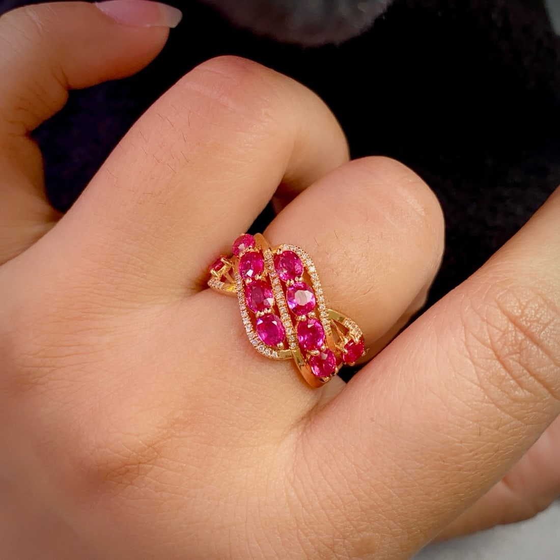 14k Gold 2.65 Ct Natural Ruby & Diamond Ring - 5