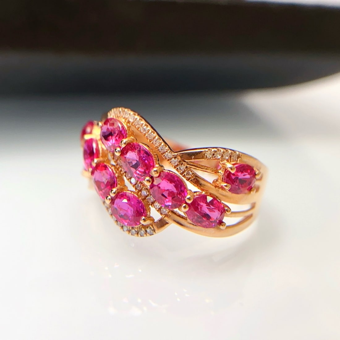14k Gold 2.65 Ct Natural Ruby & Diamond Ring - 6