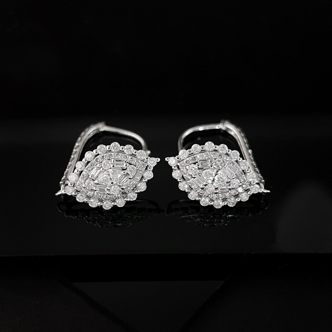14k Gold 1.28 Ct Natural H Diamond Earrings - 2