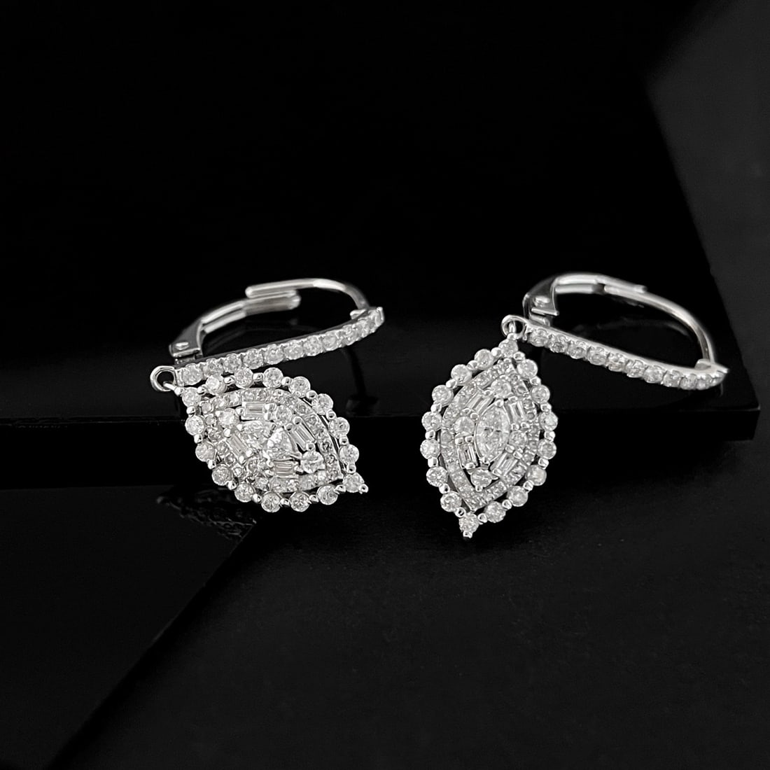 14k Gold 1.28 Ct Natural H Diamond Earrings - 3