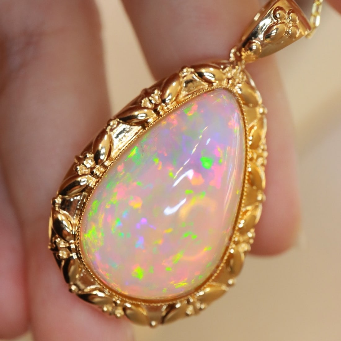 14k Gold 20.46 Ct Natural Opal Pendant( Without Chain ) - 5