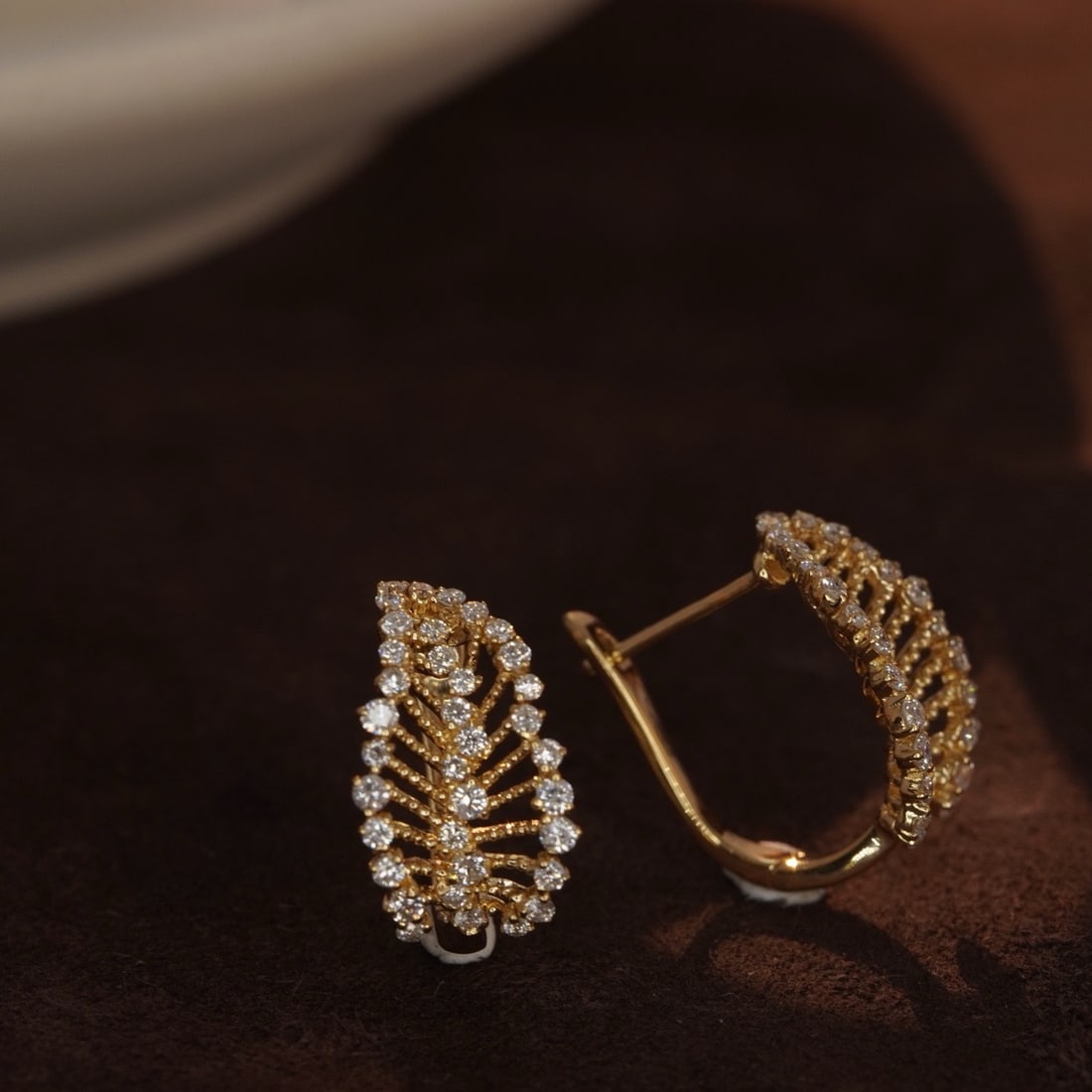 14k Gold 0.68 Ct Natural H Diamond Earrings - 3