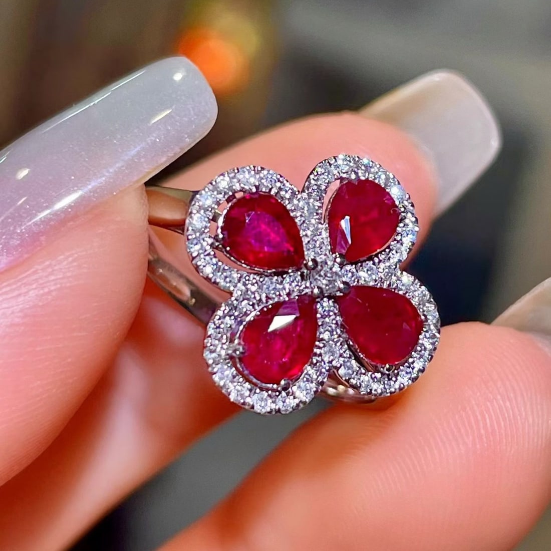 14k Gold 1.52 Ctw Natural Ruby & Diamond Ring - 2