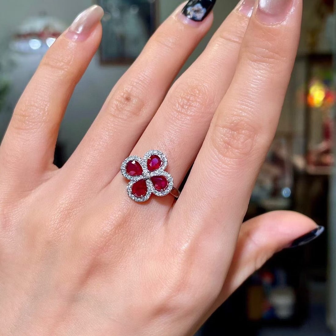 14k Gold 1.52 Ctw Natural Ruby & Diamond Ring - 3