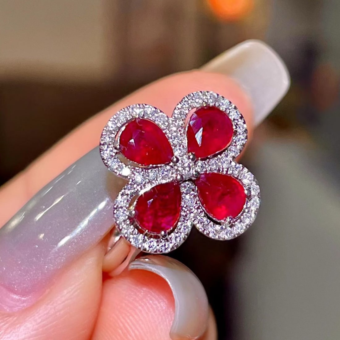 14k Gold 1.52 Ctw Natural Ruby & Diamond Ring - 4