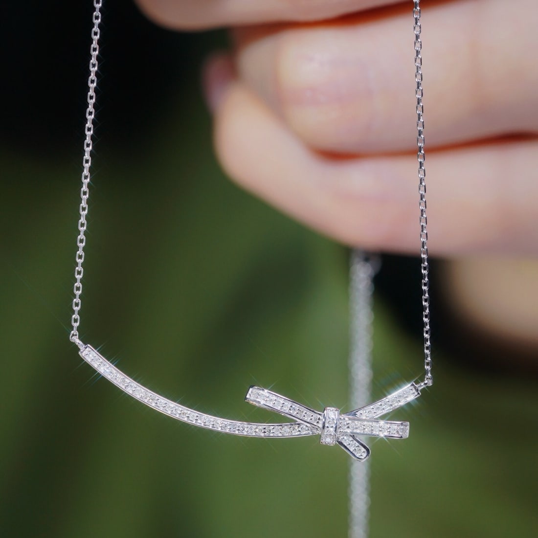 14k Gold 0.15 Ct Natural H Diamond Necklace - 2
