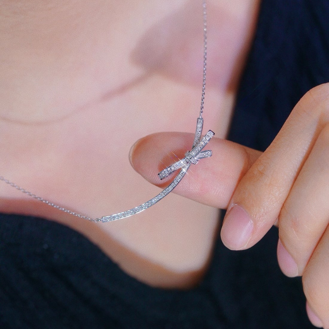 14k Gold 0.15 Ct Natural H Diamond Necklace - 3