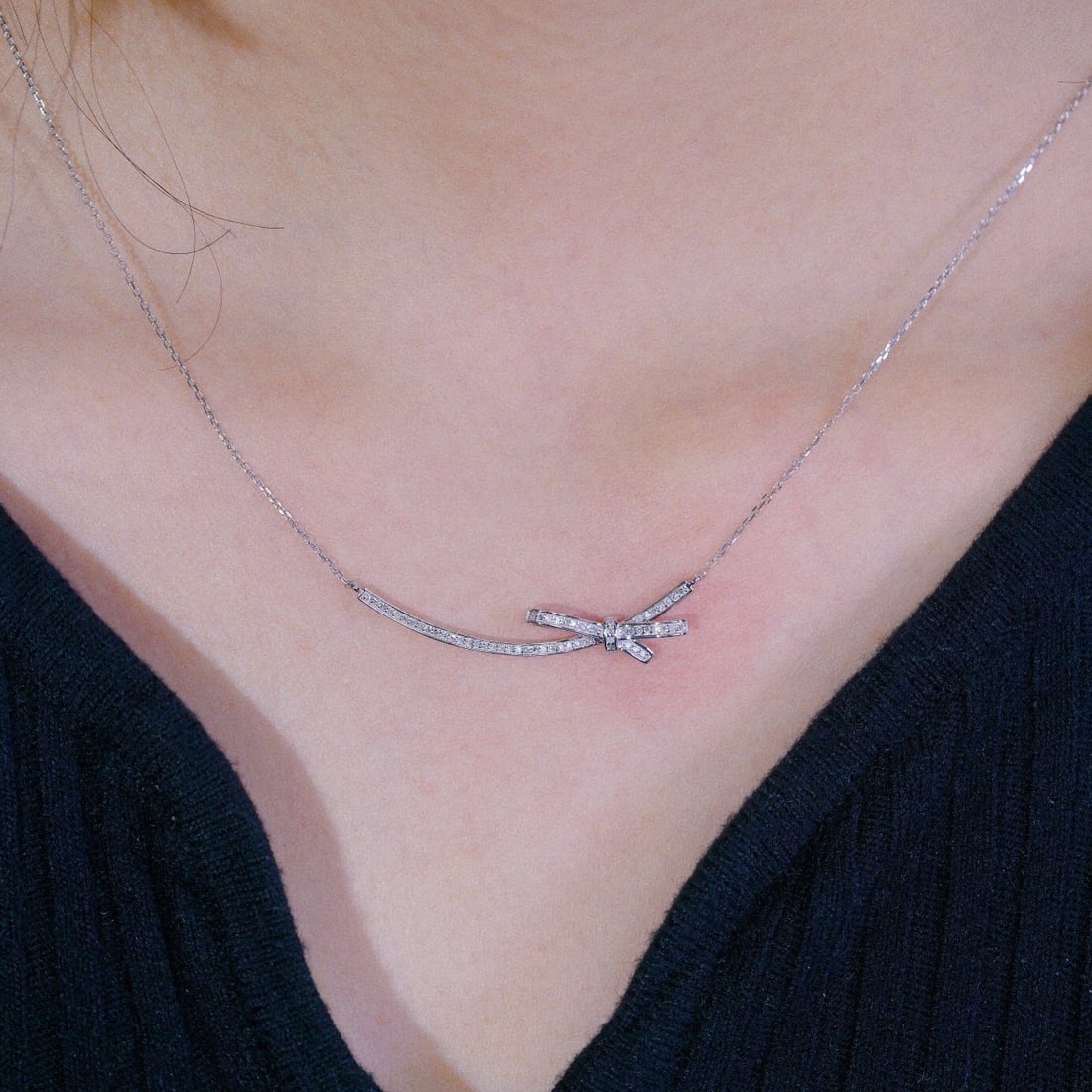 14k Gold 0.15 Ct Natural H Diamond Necklace - 5