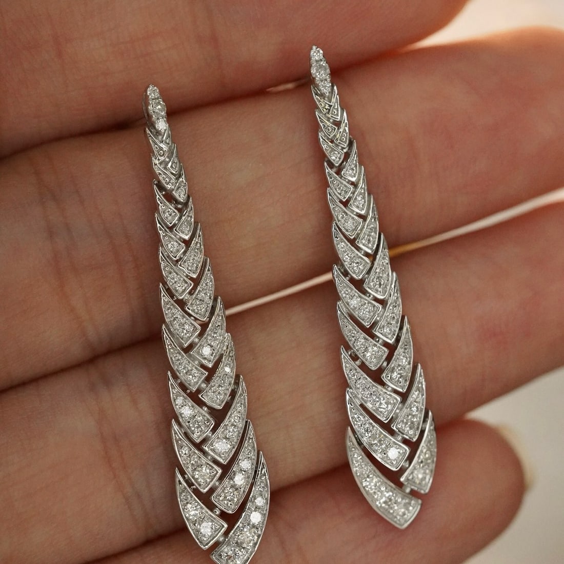 14k Gold 0.68 Ct Natural H Diamond Earrings - 3