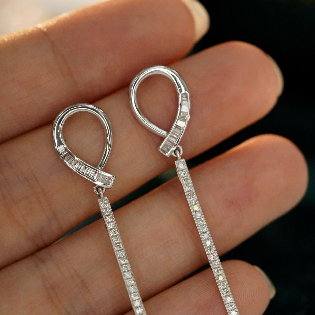 14k Gold 0.5 Ct Natural H Diamond Earrings - 4