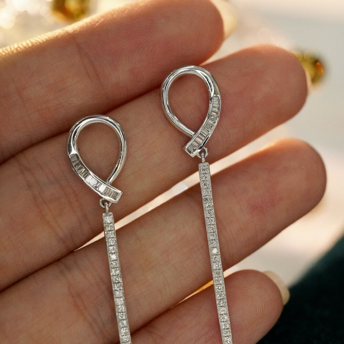 14k Gold 0.5 Ct Natural H Diamond Earrings - 5
