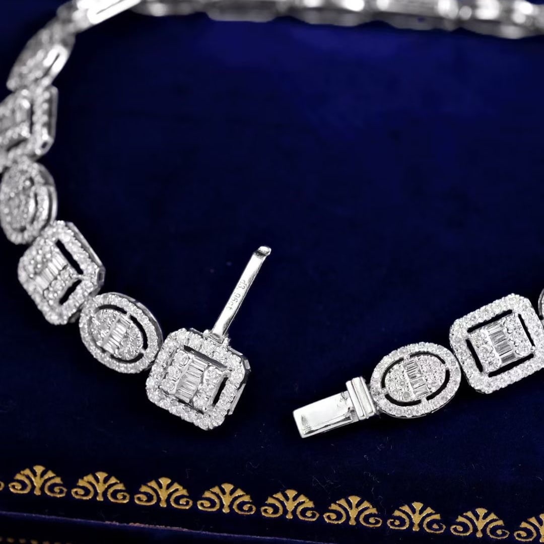 14k Gold 3.6 Ct Natural H Diamond Bracelet - 3