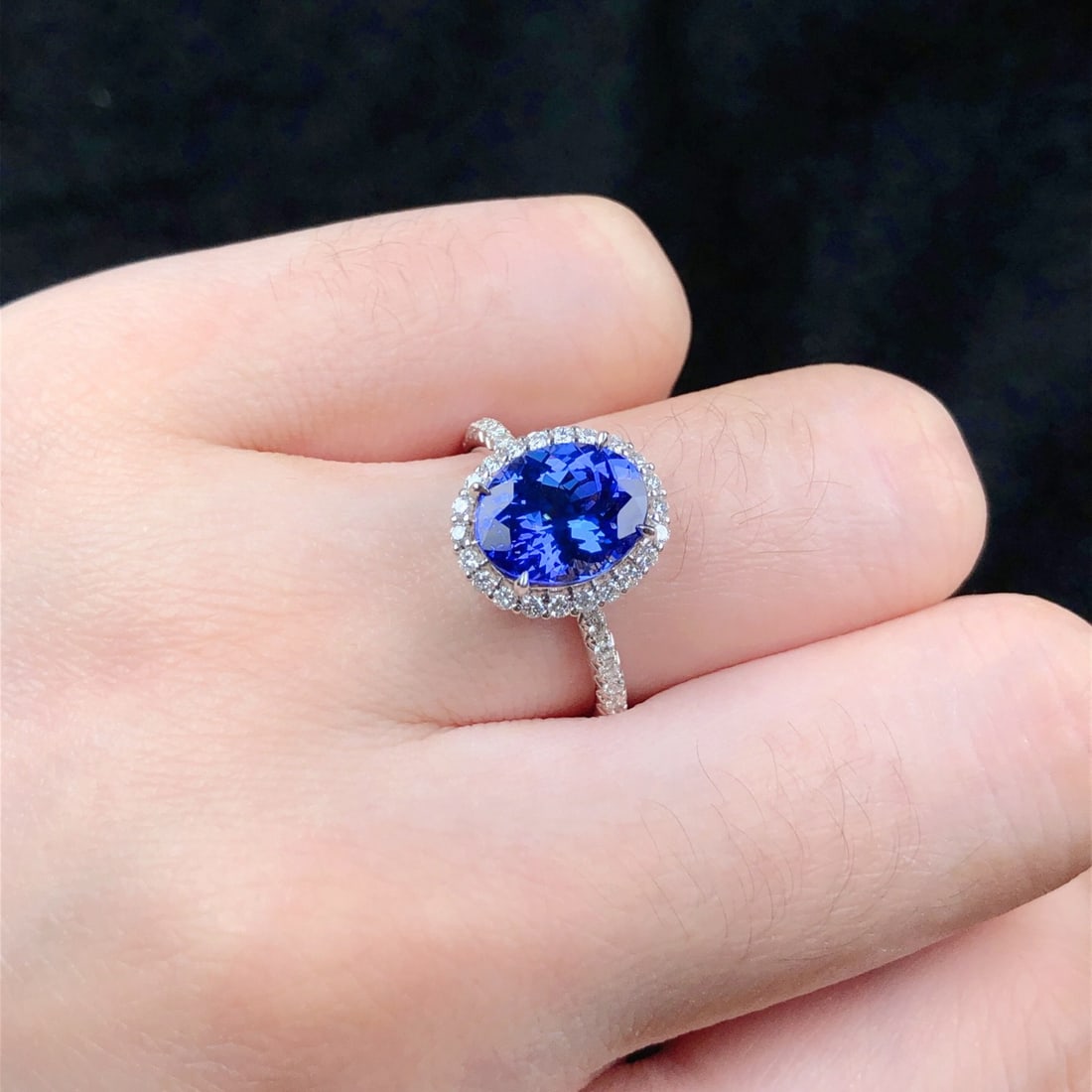 14k Gold 2.84 Ctw Natural Tanzanite & Diamond Ring - 9