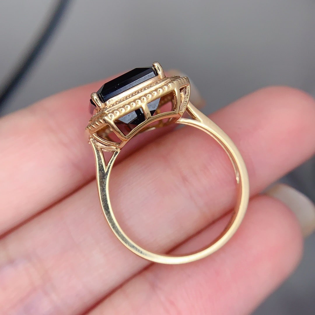 14k Gold 7.5 Ct Natural Tourmaline & Diamond Ring - 6