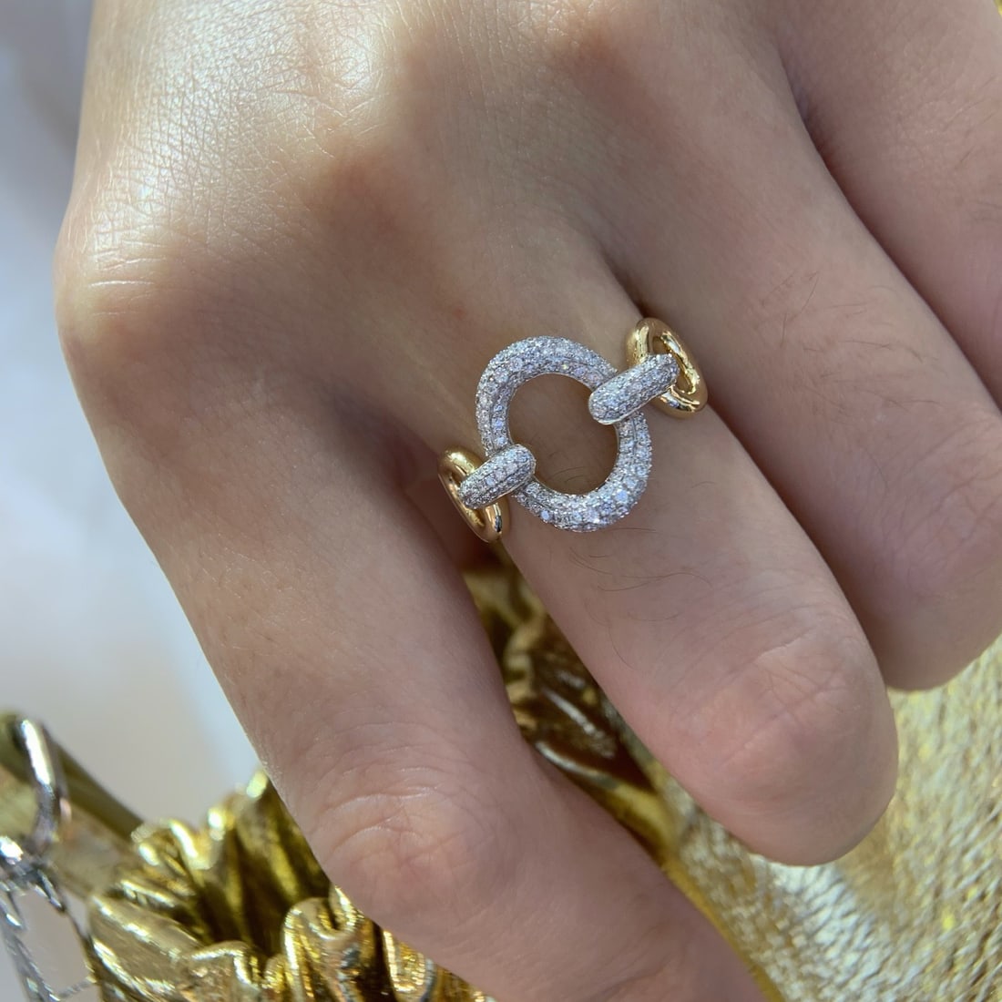 14k Gold 0.48 Ct Natural H Diamond Ring - 6