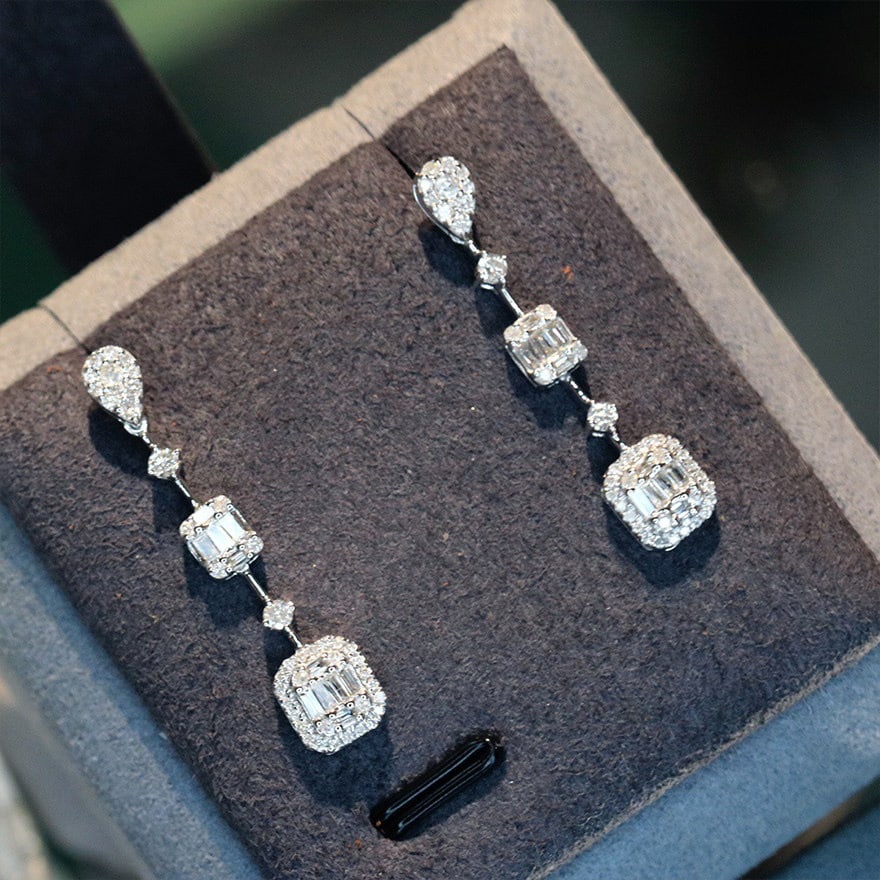 14k Gold 0.65 Ct Natural H Diamond Earrings - 3