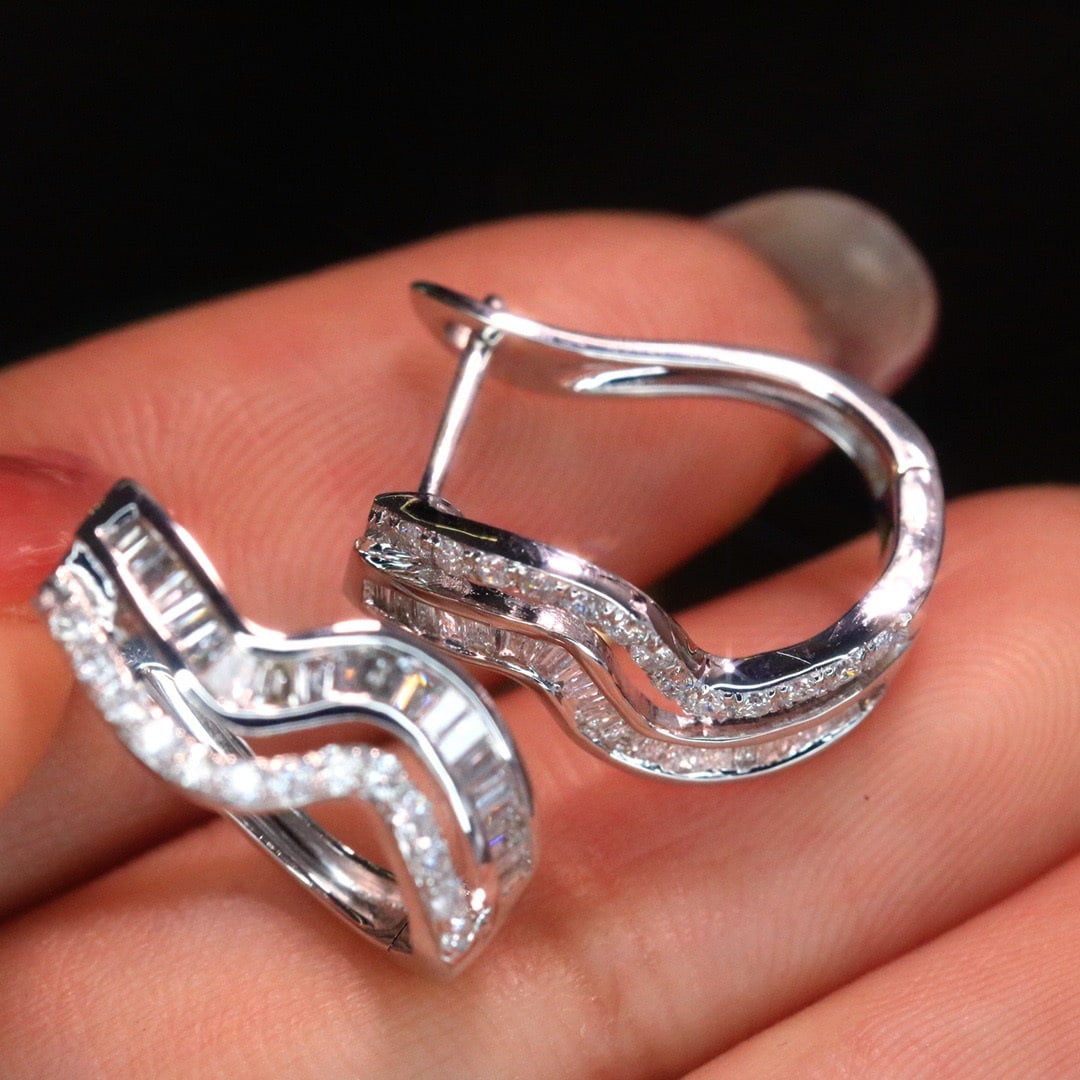 14k Gold 0.52 Ct Natural H Diamond Earrings - 3