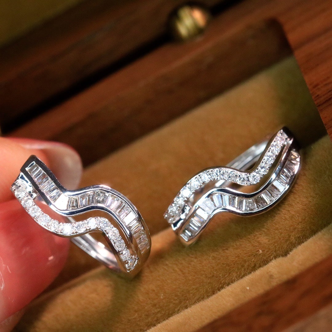 14k Gold 0.52 Ct Natural H Diamond Earrings - 5