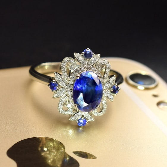 14k Gold 2.12 Ctw Natural Sapphire & Sapphire Ring - 3