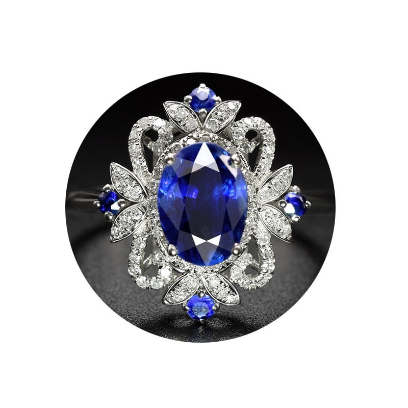 14k Gold 2.12 Ctw Natural Sapphire & Sapphire Ring - 4