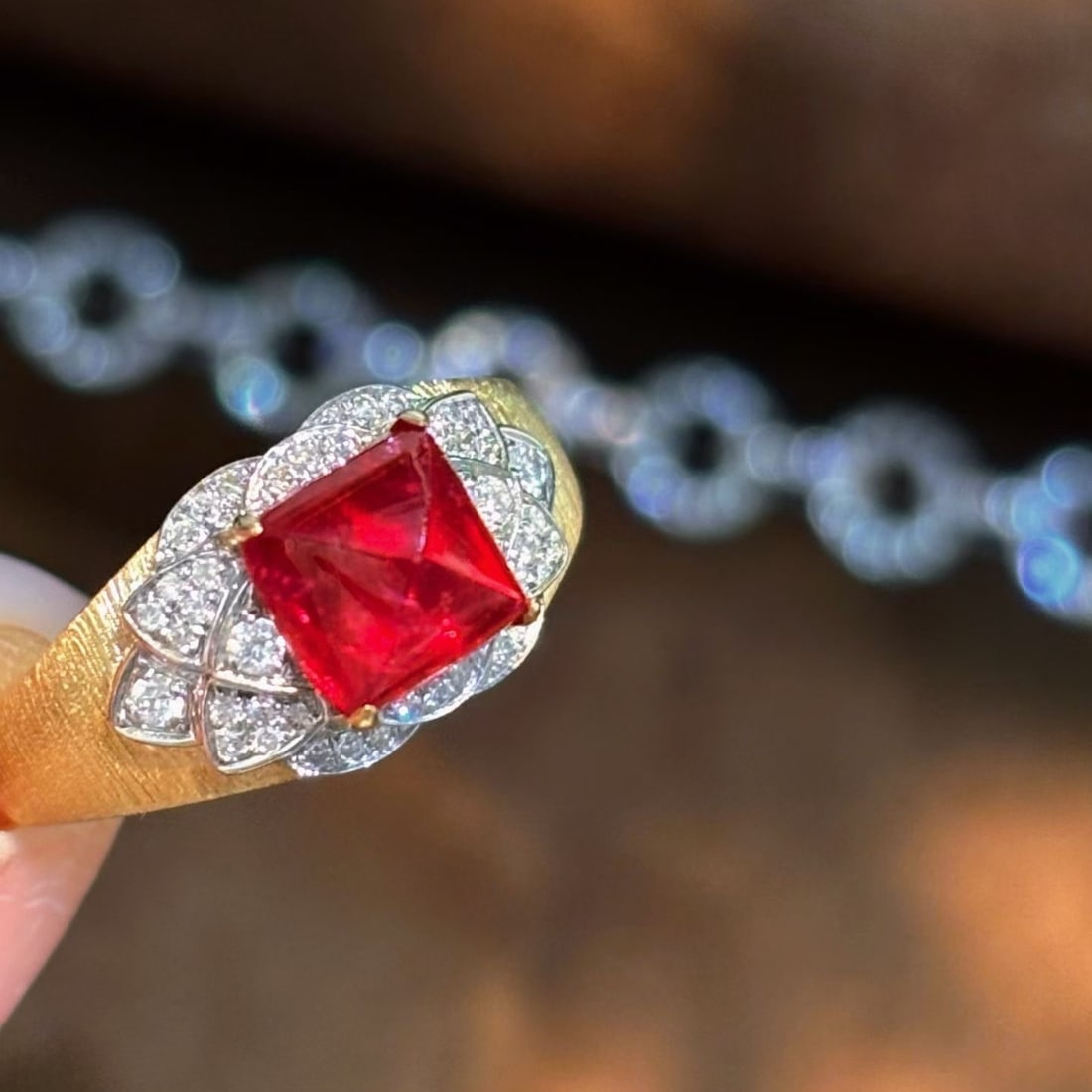 14k Gold 1.85 Ct Natural Spinel & Diamond Ring - 2