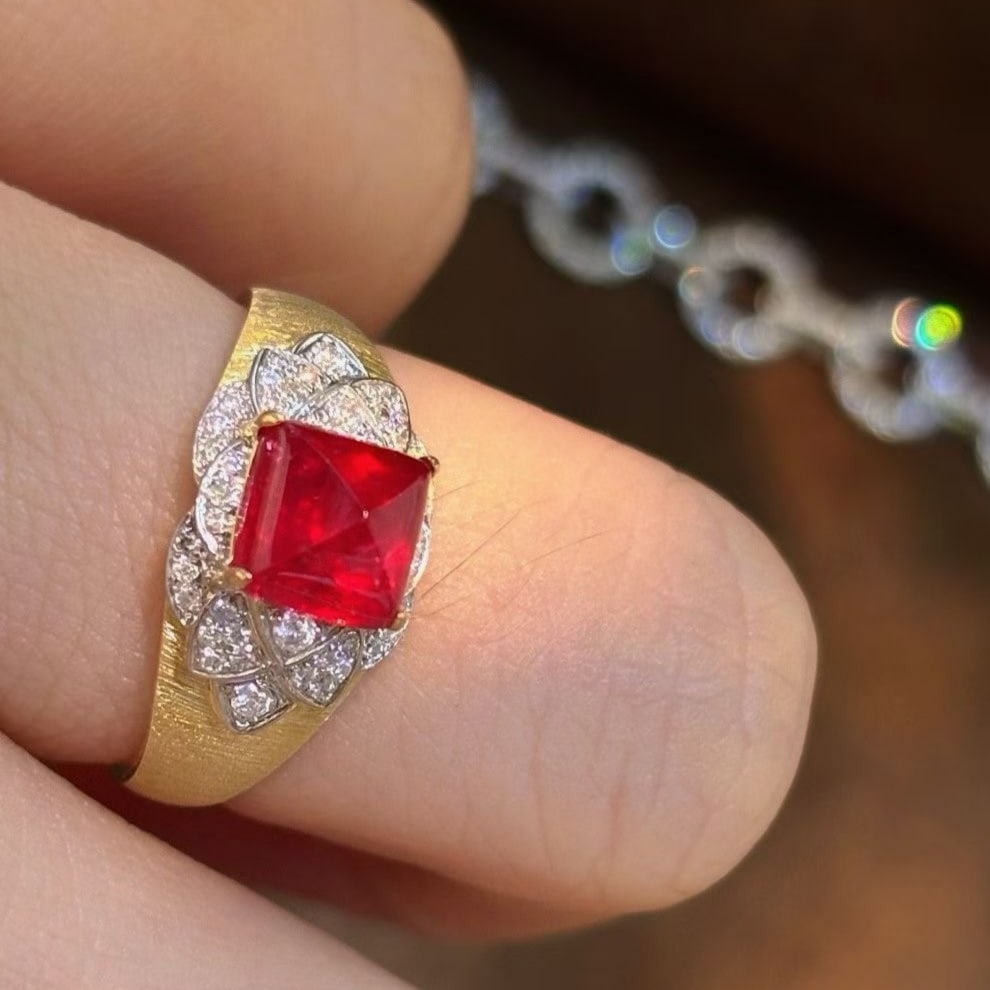 14k Gold 1.85 Ct Natural Spinel & Diamond Ring - 3