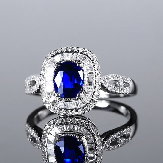 14k Gold 1.53 Ctw Natural Sapphire & Diamond Ring - 2