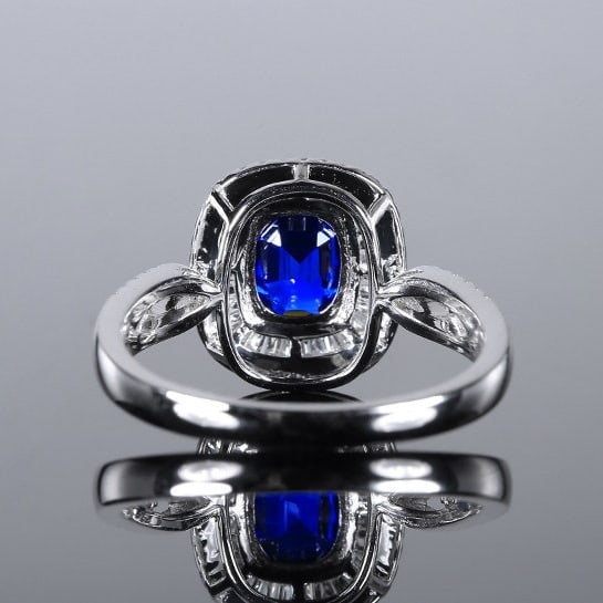 14k Gold 1.53 Ctw Natural Sapphire & Diamond Ring - 4