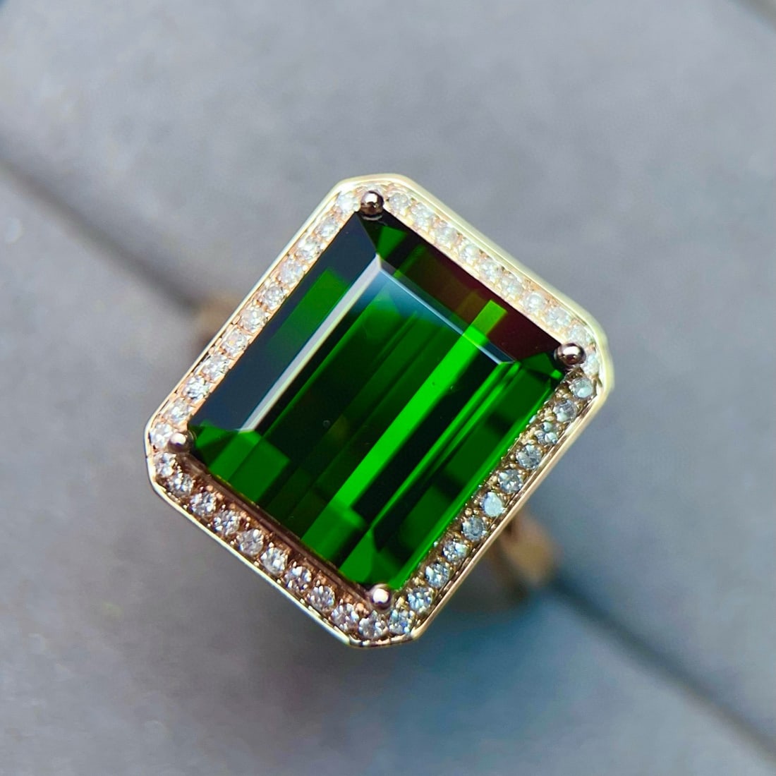14k Gold 9.96 Ctw Natural Tourmaline & Diamond Ring - 6