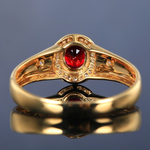 14k Gold 0.42 Ctw Natural Ruby & Diamond Ring - 4