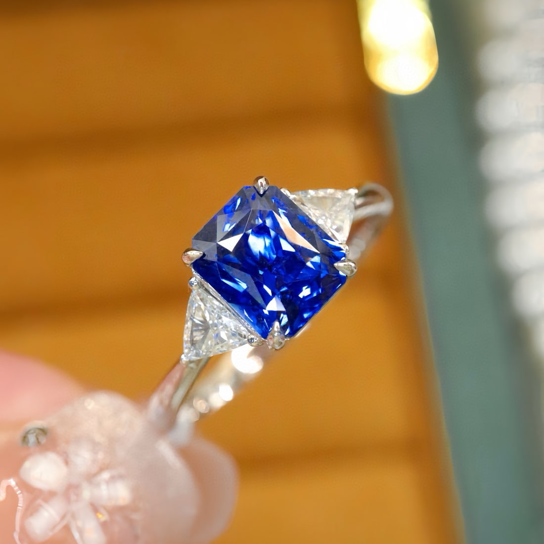 14k Gold 1.80 Ctw Natural Sapphire & Diamond Ring - 2
