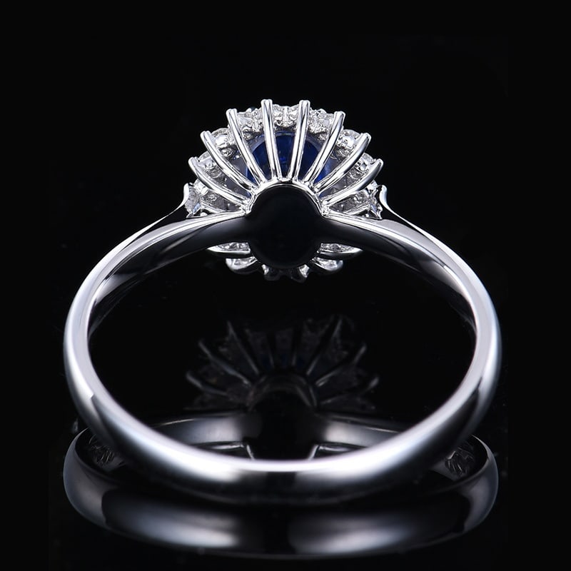 14k Gold 1.23 Ctw Natural Sapphire & Diamond Ring - 3