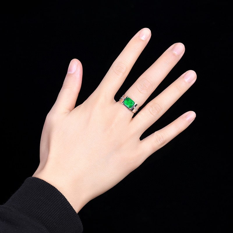 14k Gold 2.18 Ctw Natural Emerald & Diamond & Men¡¯s Ring - 5