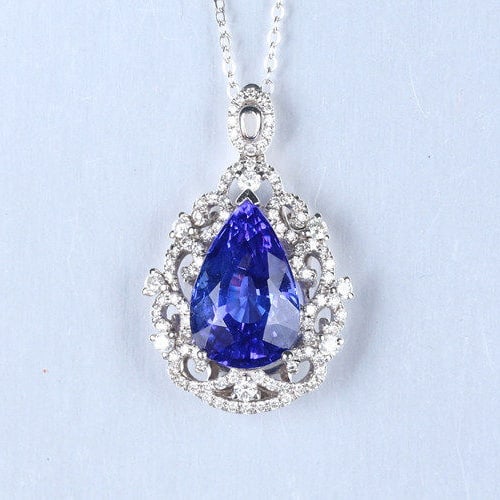 14k Gold 6.45 Ct Natural Tanzanite & Diamond Ring/pendant( Without Chain ) - 6