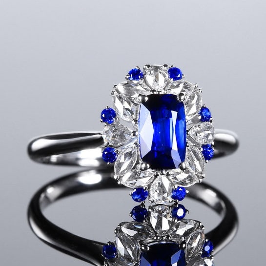 14k Gold 1.21 Ctw Natural Sapphire & Sapphire Ring - 3