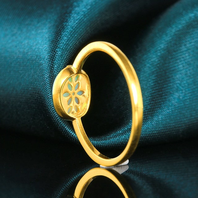 14k Gold 0.8 Ct Natural Opal Ring - 4