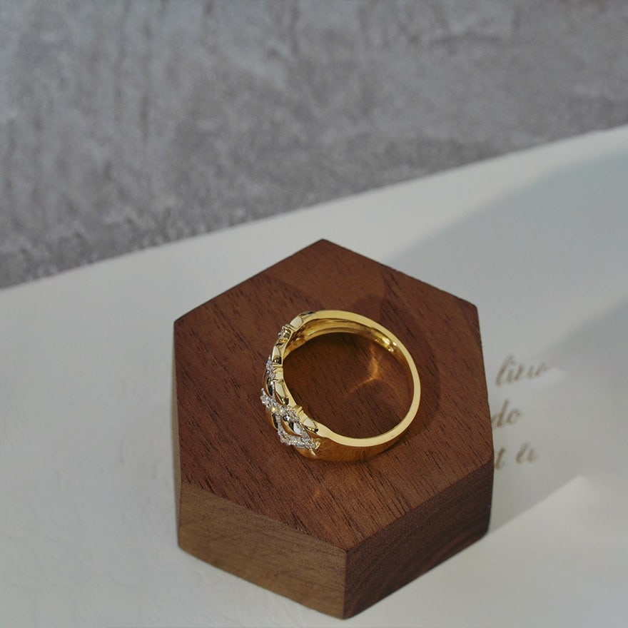 14k Gold 0.35 Ct Natural H Diamond Ring - 5