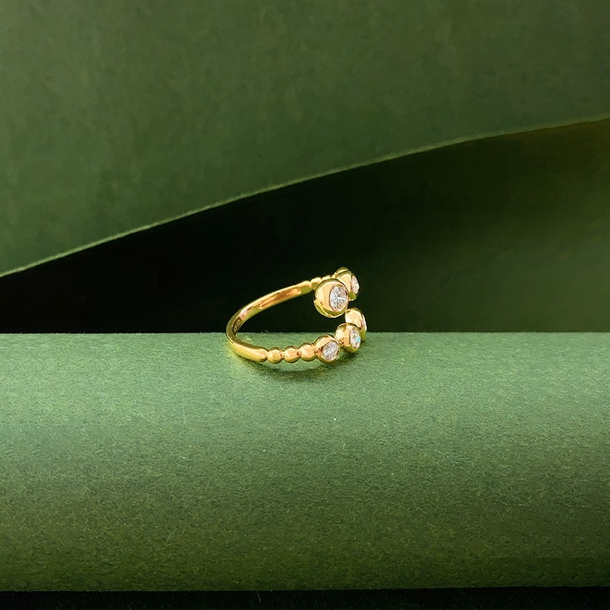 14k Gold 0.6 Ct Natural H Diamond Ring - 2