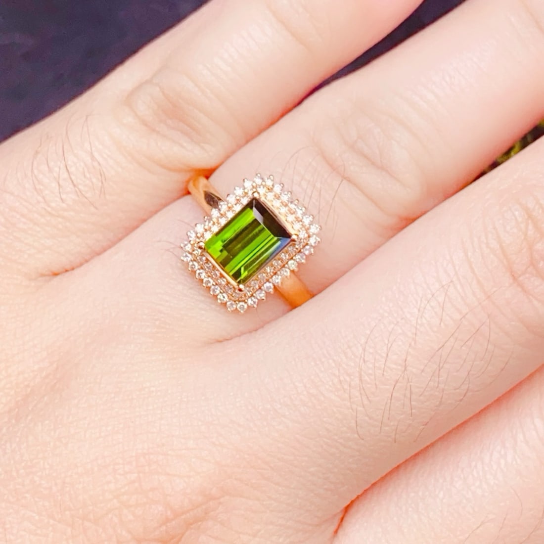14k Gold 1.76 Ctw Natural Tourmaline & Diamond Ring - 6