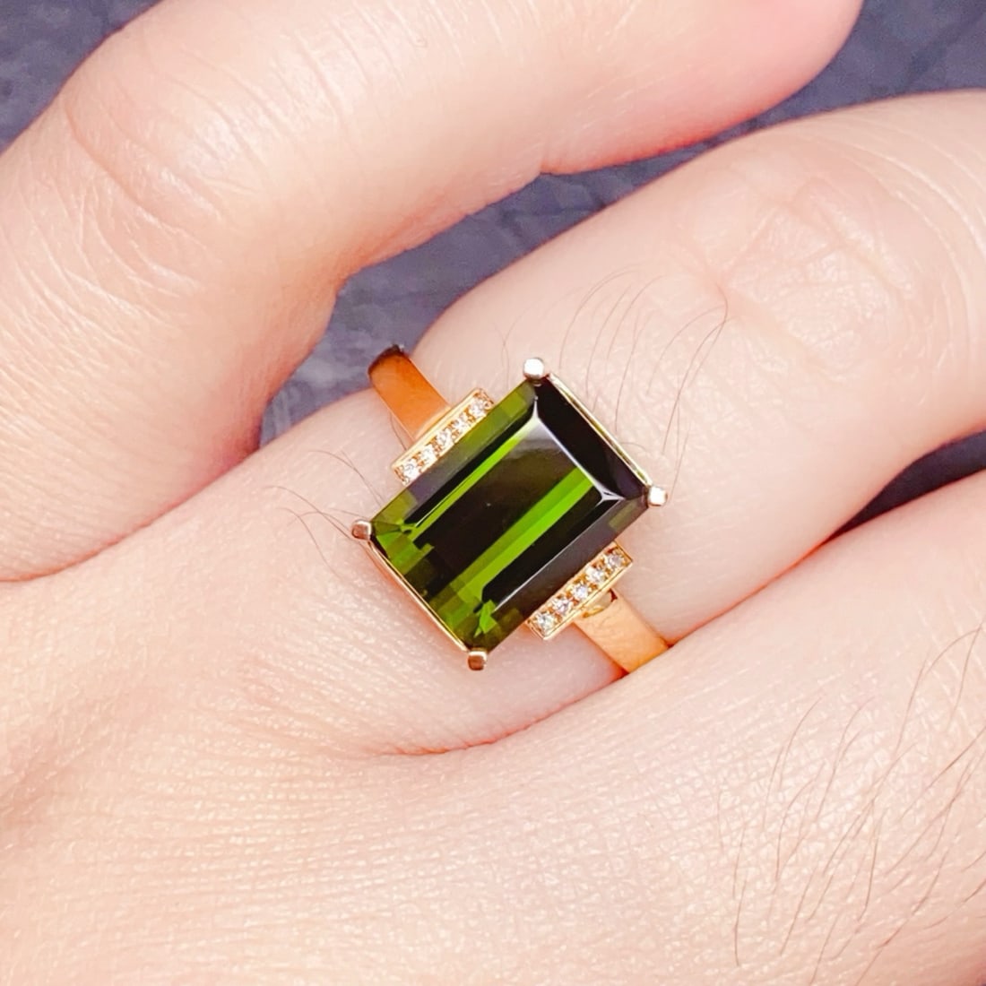 14k Gold 3.63 Ctw Natural Tourmaline & Diamond Ring - 7