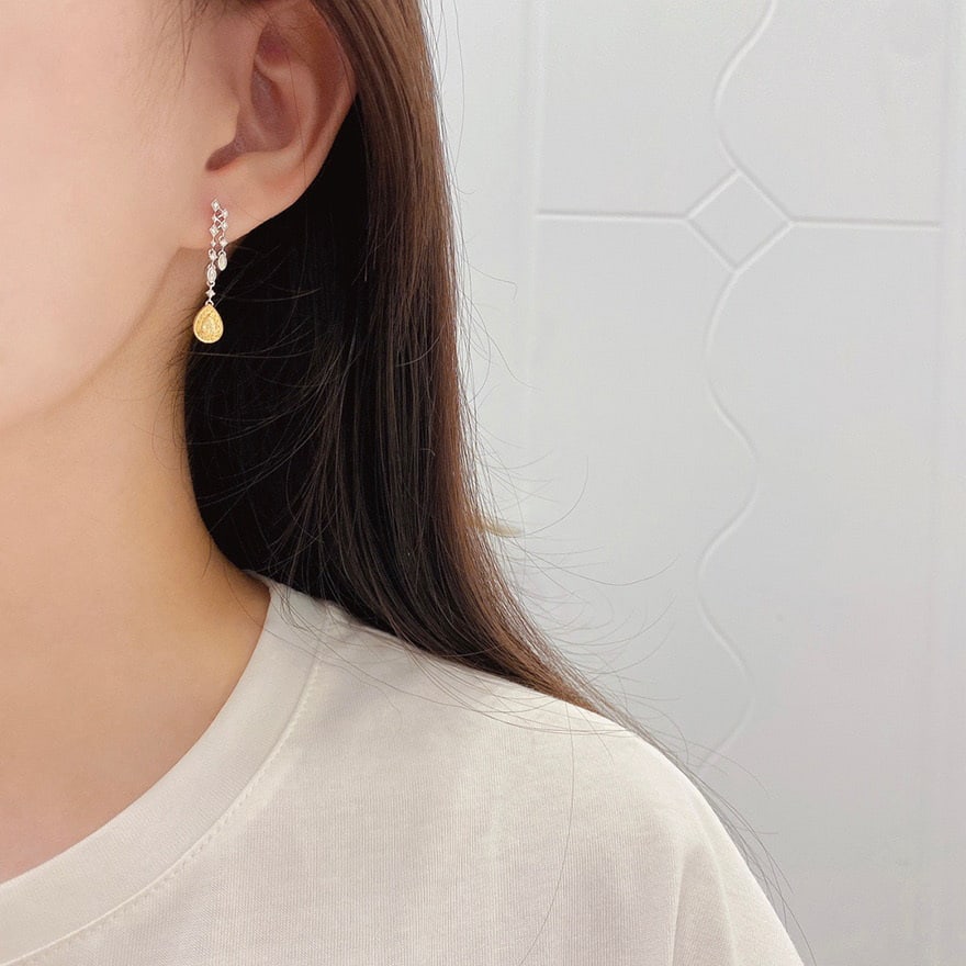 14k Gold 0.45 Ctw Natural Yellow Diamond & Diamond Earrings - 6