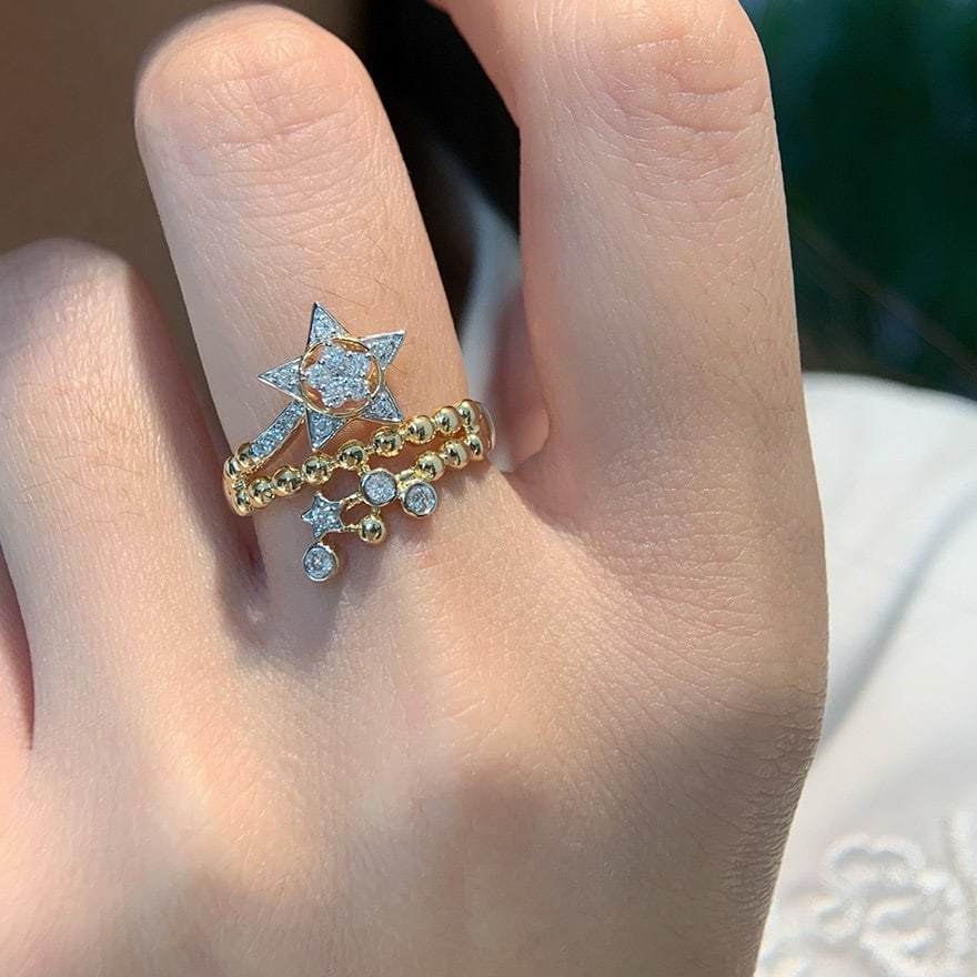 14k Gold 0.25 Ct Natural H Diamond Ring - 4