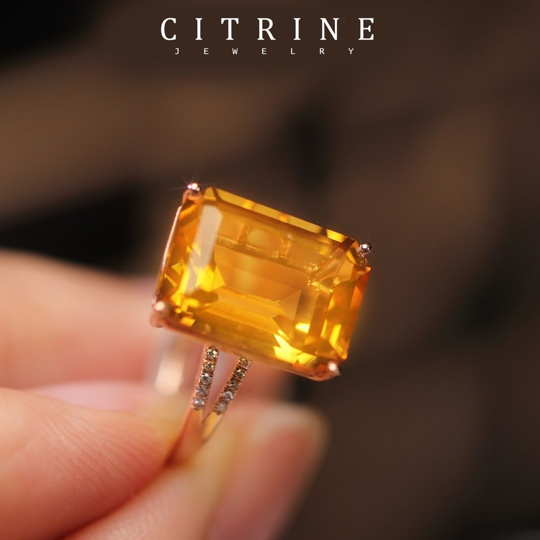 14k Gold 6.91 Ctw Natural Citrine & Diamond Ring - 6