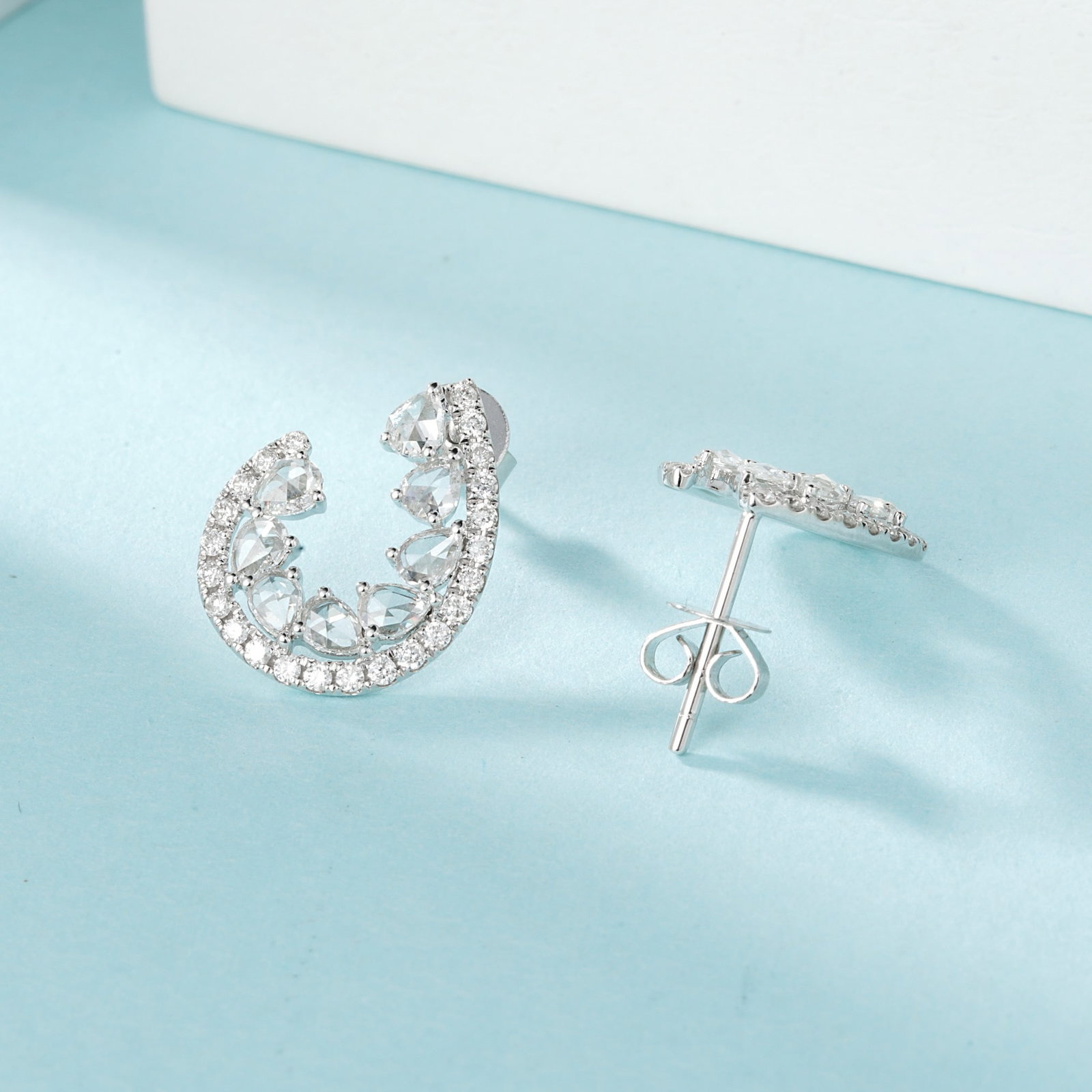 14k Gold 1.00 Ctw Natural H Diamond Earrings - 3
