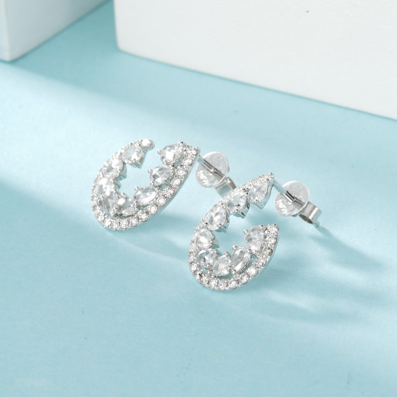 14k Gold 1.00 Ctw Natural H Diamond Earrings - 4
