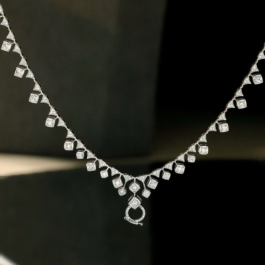 14k Gold 1.1 Ct Natural H Diamond Necklace: Ref:231166082 // gold content:14k gold // main gemstone:diamond // shape:round // carat weight:1. 1ct // clarity grade:vs-si // color:h // treatment:natural // cut grade:g // Condition: New Low