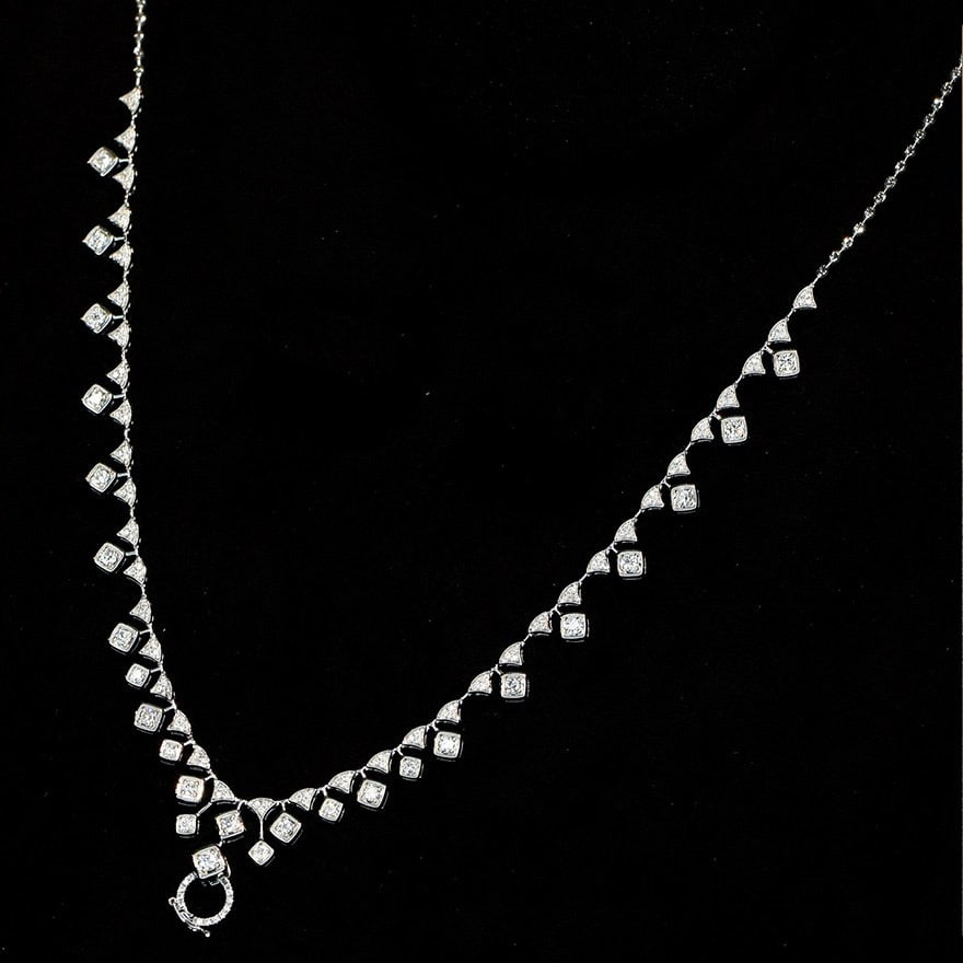14k Gold 1.1 Ct Natural H Diamond Necklace - 3