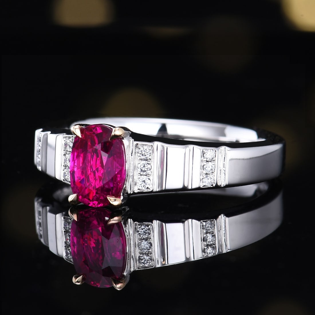 14k Gold 1.13 Ctw Natural Ruby & Diamond Ring - 2