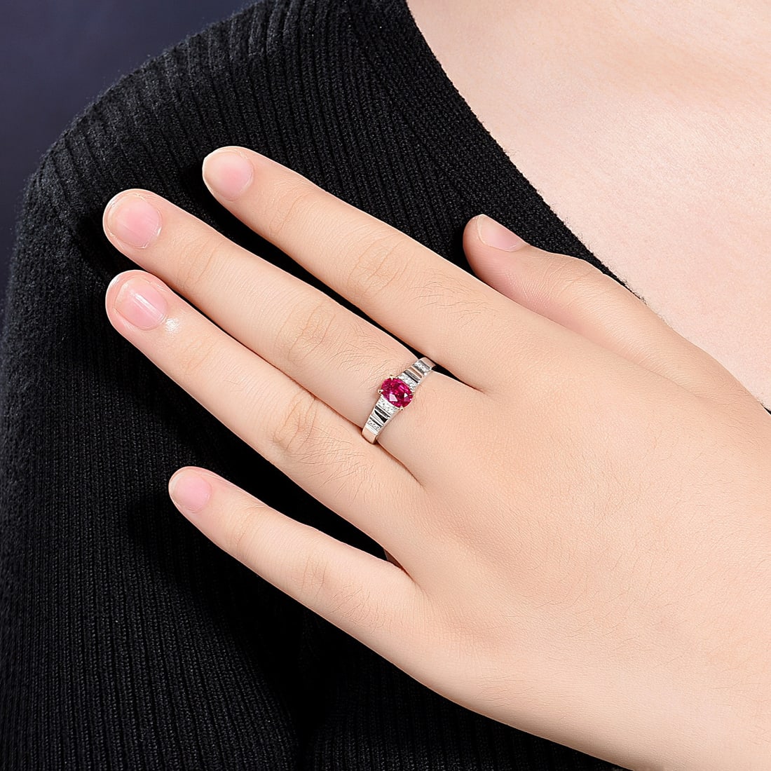 14k Gold 1.13 Ctw Natural Ruby & Diamond Ring - 5